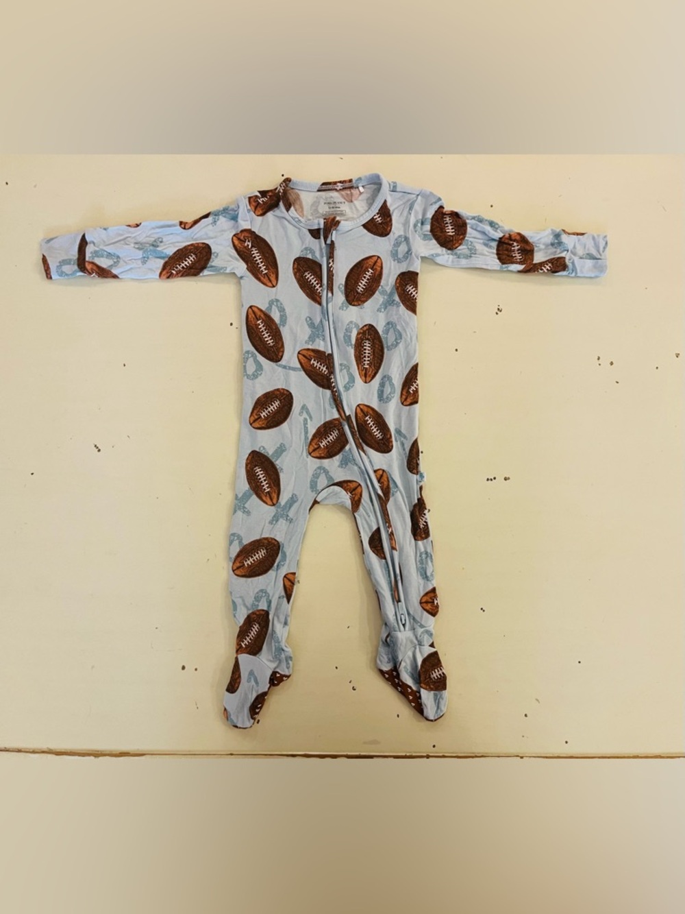 Posh Peanut Football zip sleeper 18m